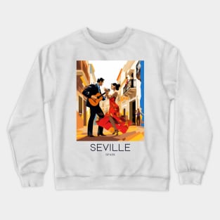 A Pop Art Travel Print of Seville - Spain Crewneck Sweatshirt